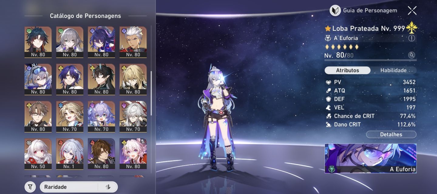 Conta Star Rail Silver Wolf lvl 999 E1+assinatura