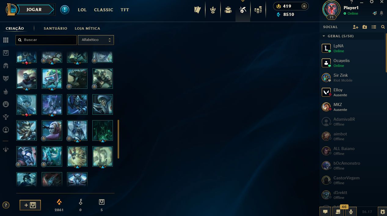 CONTA LEAGUE OF LEGENDS / VALORANT