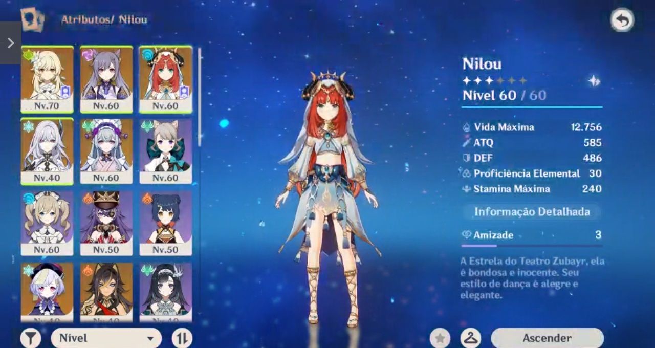 Conta Genshin impact + HSR com Skirk, Nilou, Keqing E1, Yumemizuki e Evanescia!!