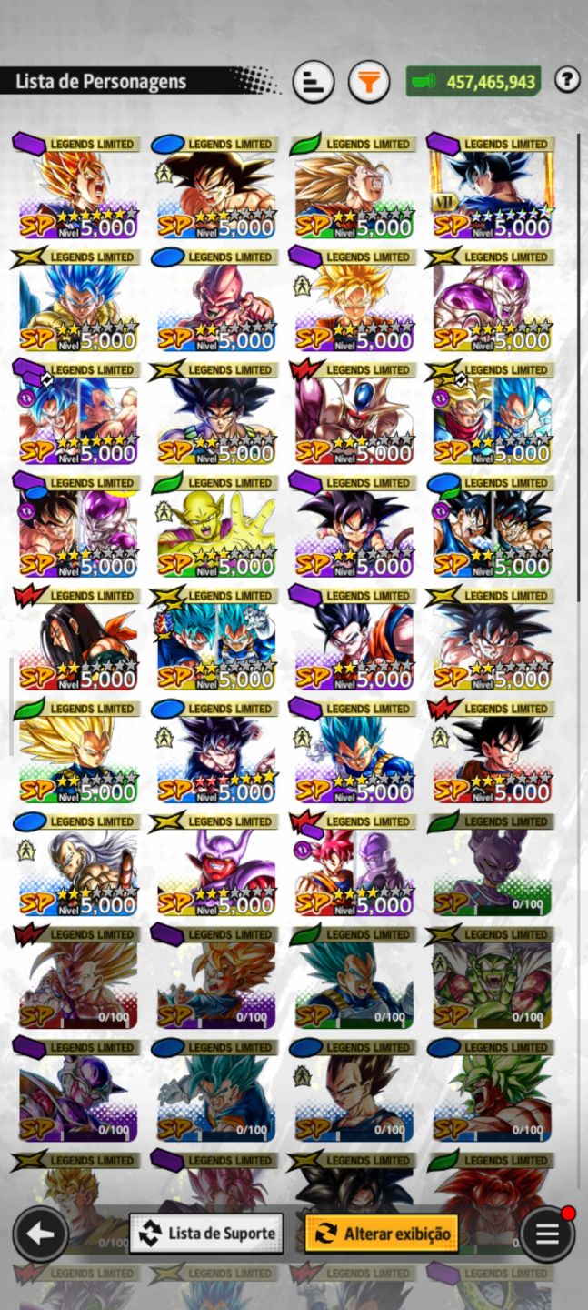 Conta dragonball legends com o novo goku ssj e cooler ultra