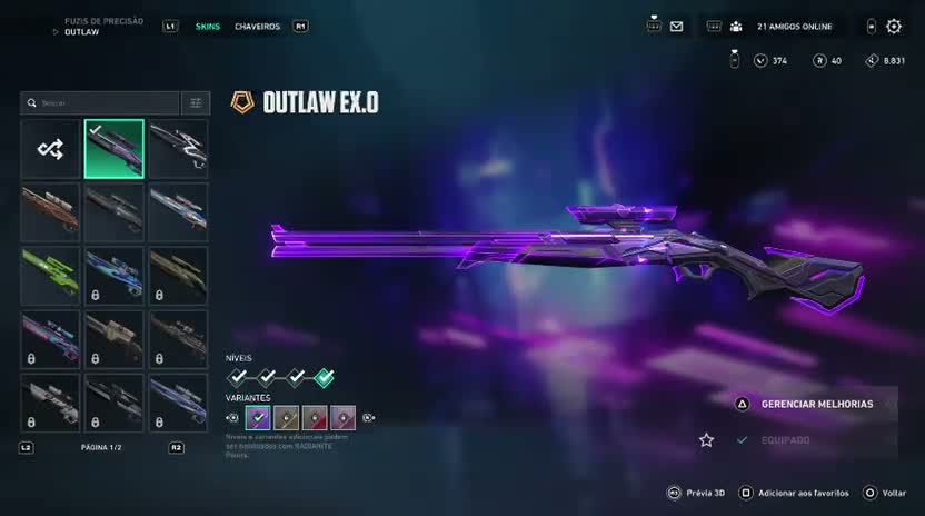 Conta com muita skin