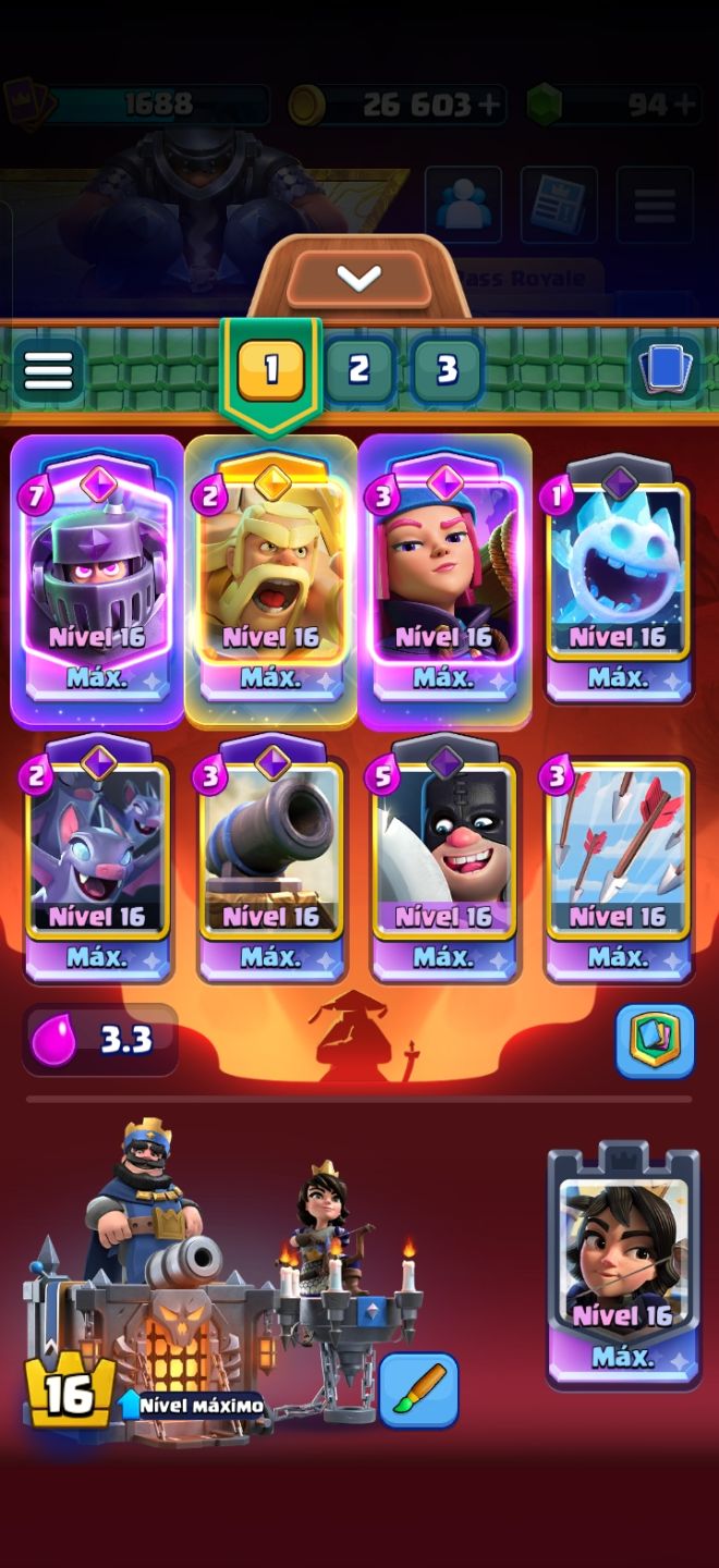 Conta do clash Royale com 1300 troféus