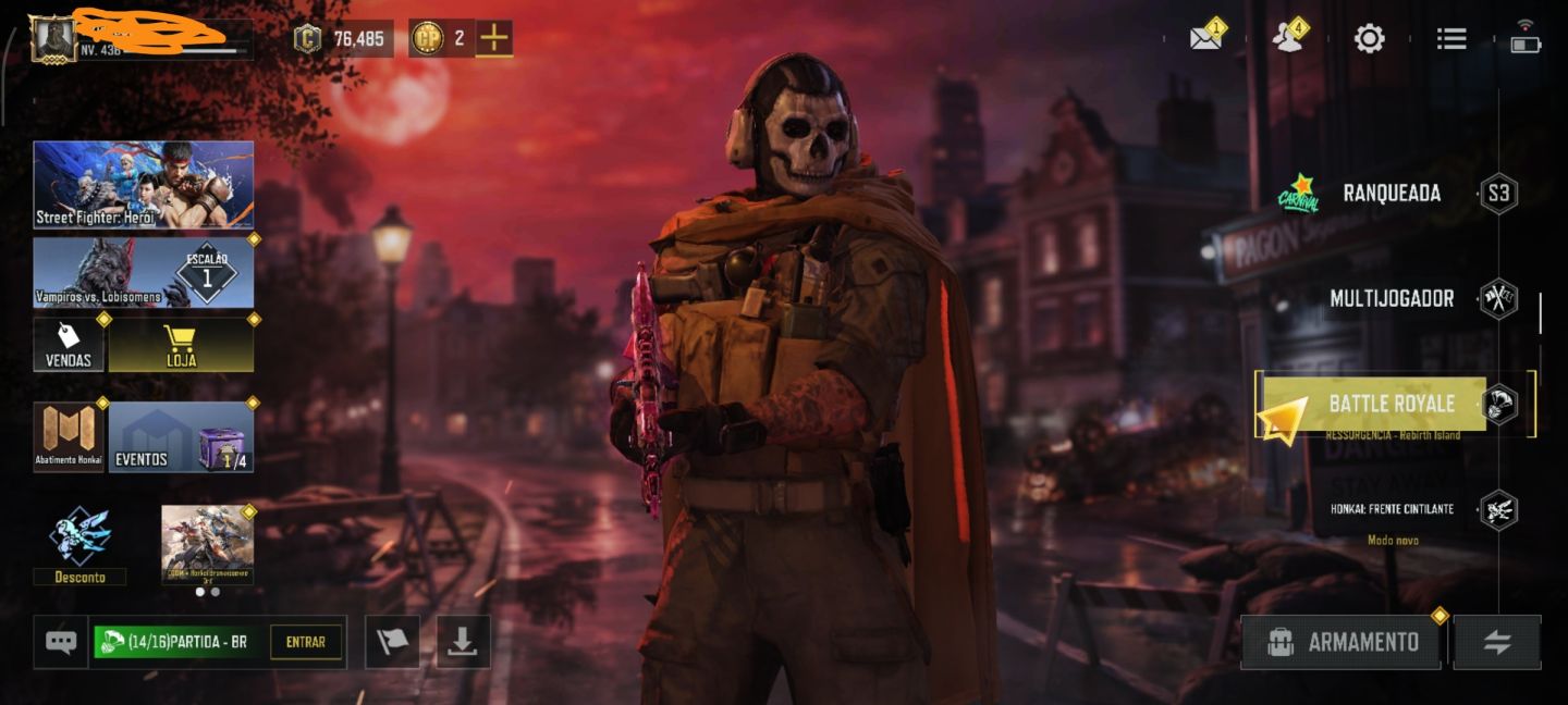 CONTA CALL OF DUTY CODM COM VÁRIOS ITENS E SKIN ROZE E GHOST ANTIGO