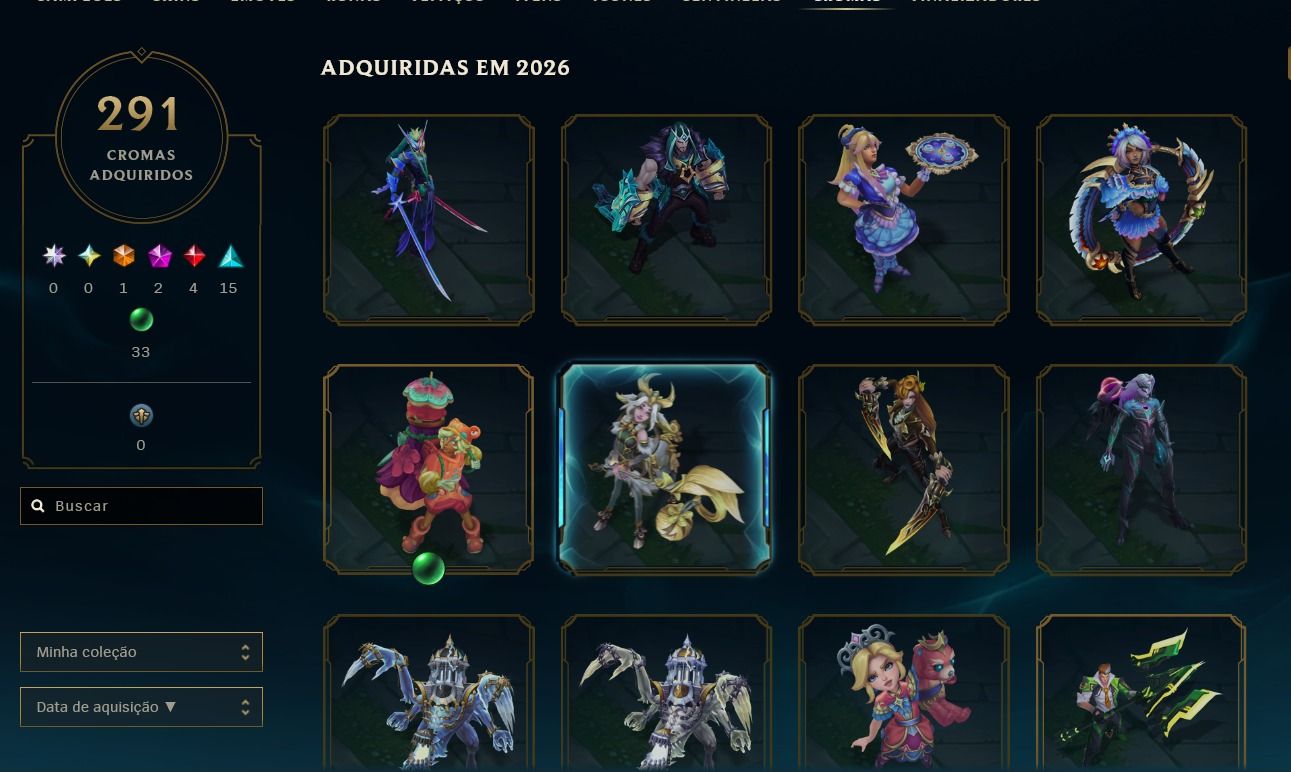 Conta lol 441 skins, diamante 2