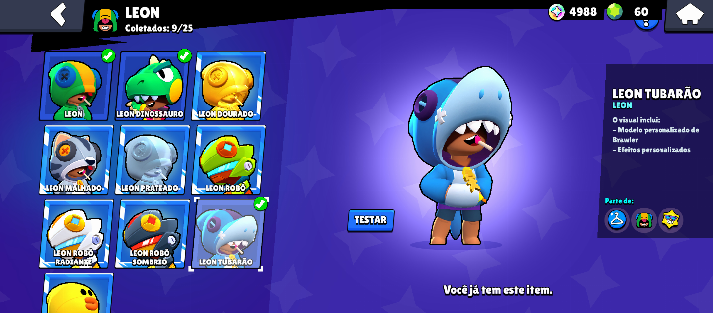 CONTA BRAWL STARS GEMADA COM VÁRIAS SKINS VALIOSAS