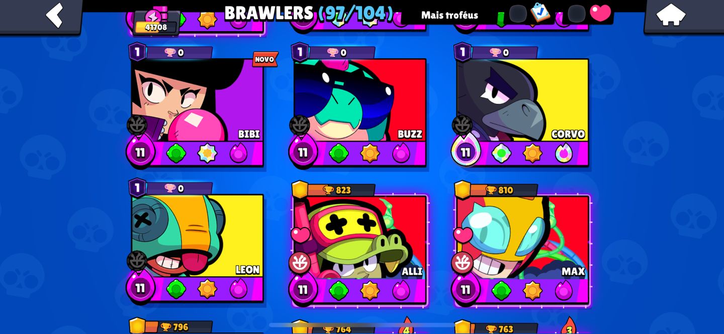 Conta de Brawl Stars super upada e cheia de skin mítica e lendária