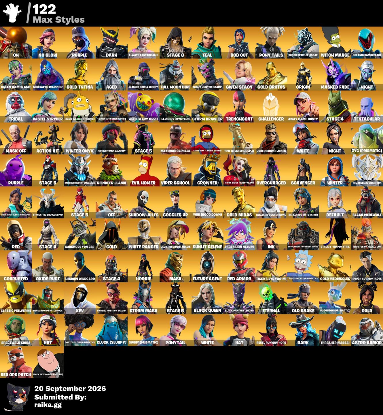[PS/XBOX/PC] CONTA FORTNITE SALVE O MUNDO OG + 282 SKINS