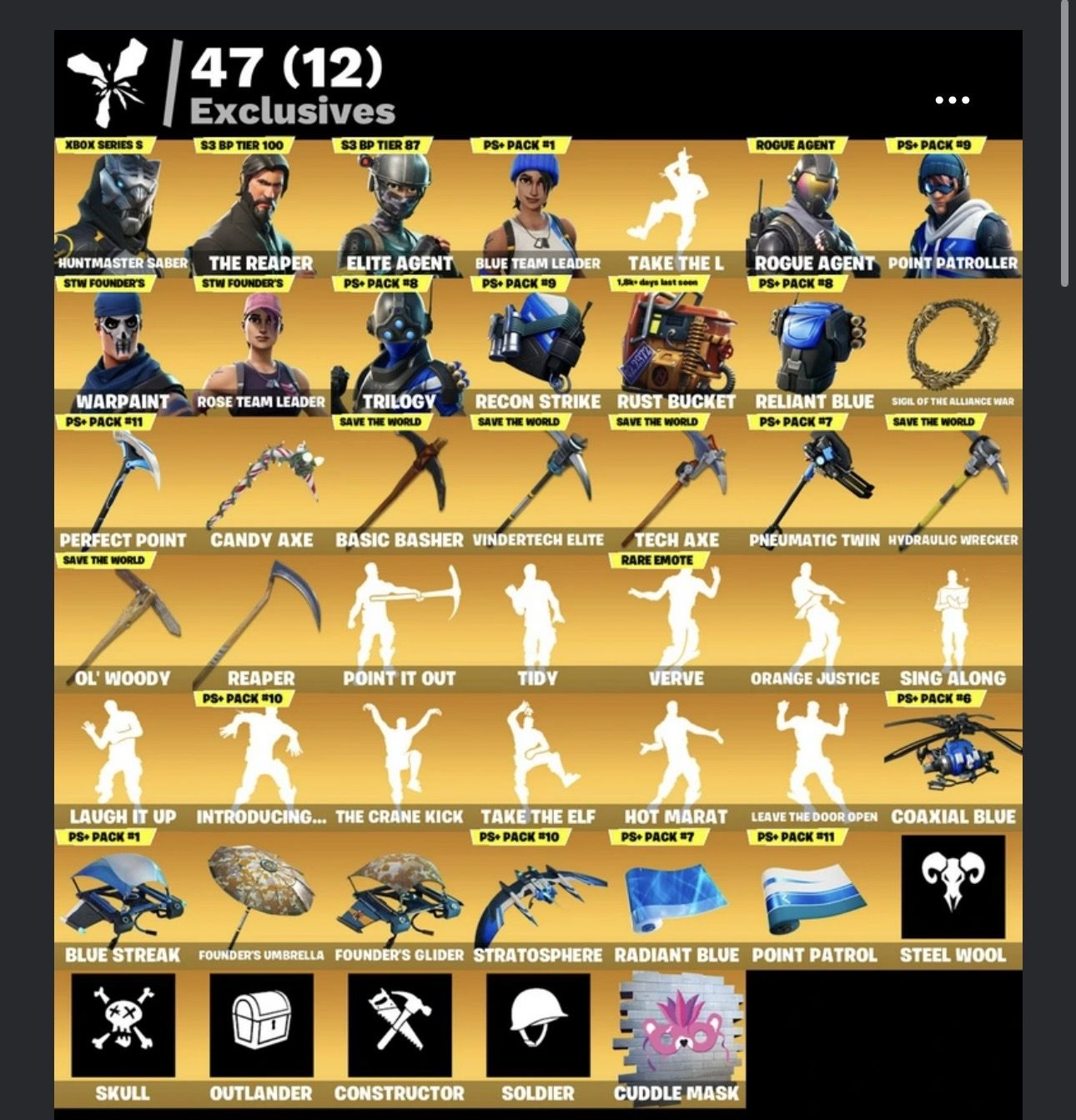 Conta Fortnite OG | 191 Skins | The Reaper | Take The L | Elite Agent | salve o