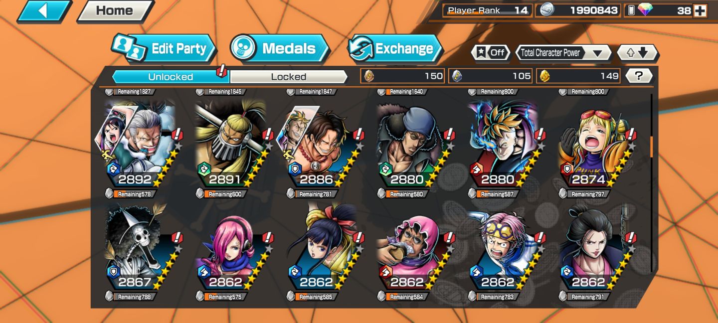 Conta de Bounty rush com barba negra, Aokiji e Rogerio EX