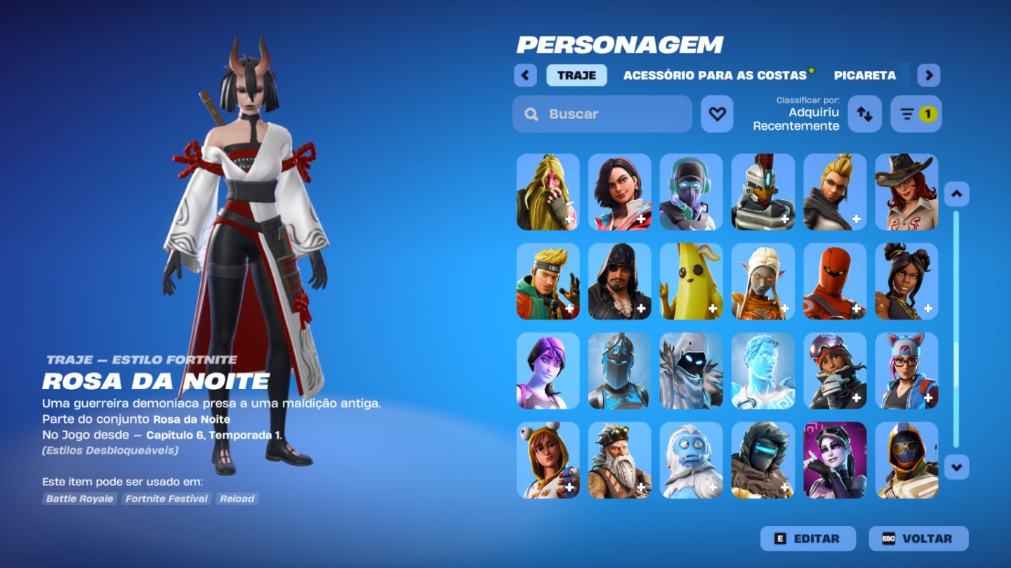 CONTA DE FORTNITE COM MAIS DE 150 skins !