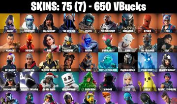 CONTA FORTNITE COM 75 SKINS GLOW/MENACE/FUSION/LEXA/DEMI/RIAN/STRATUS/LEXA