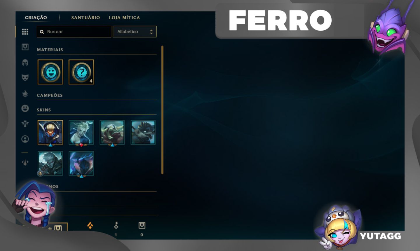 [SMURF MÍTICA] CONTA FERRO 1 - ZED EMPÍREO - 39K DE ESSENCIA AZUL - 100% SEGURA!