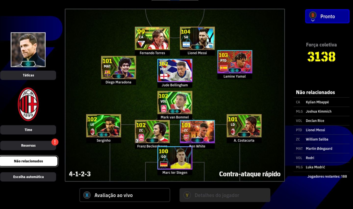 Conta Efootball (Steam) messi 104 e maradona 101 e compania