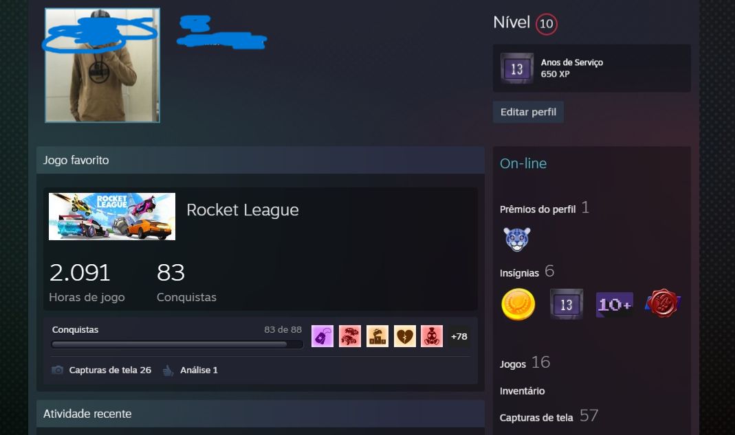 CONTA RARA STEAM COM ROCKET LEAGUE PRIME NO CS E ALGUNS OUTROS GAMES
