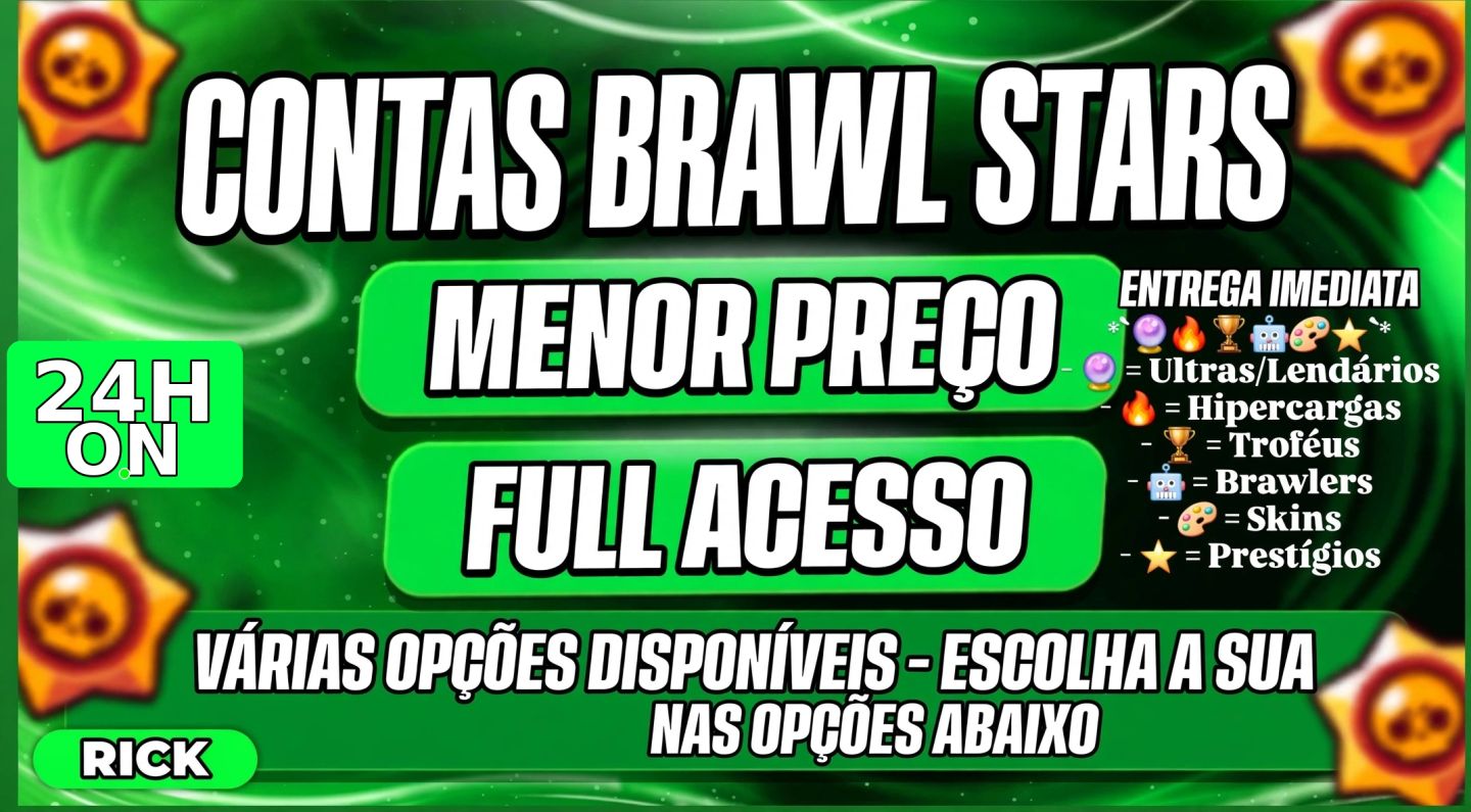 CONTAS BRAW STARS MENOR PREÇO FULL ACESSO/90%OFF!