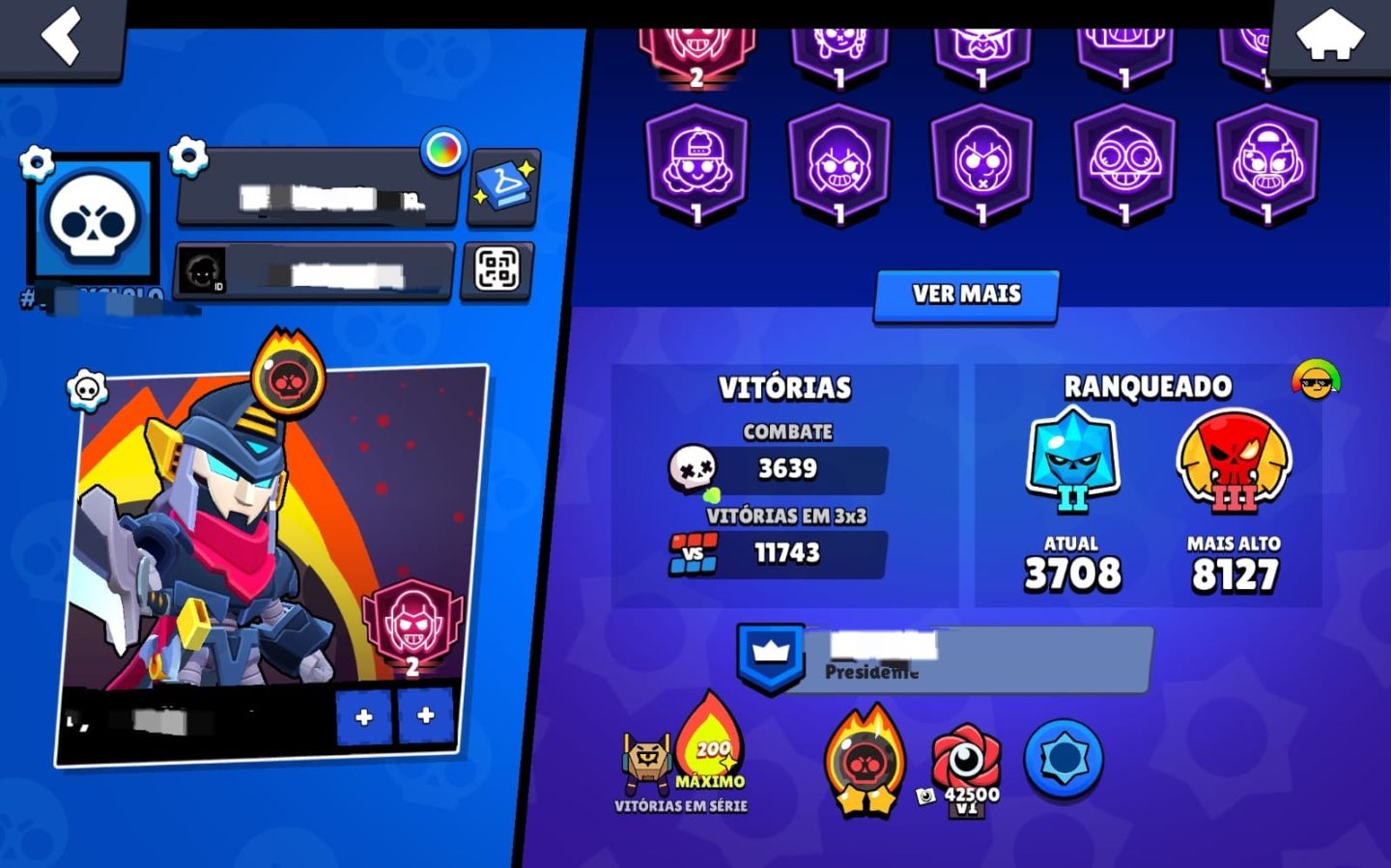 CONTA DE BRAWL STATS À VENDA, +20 PASSES COMPRADOS ANO 2019 80K DE TROFÉUS.