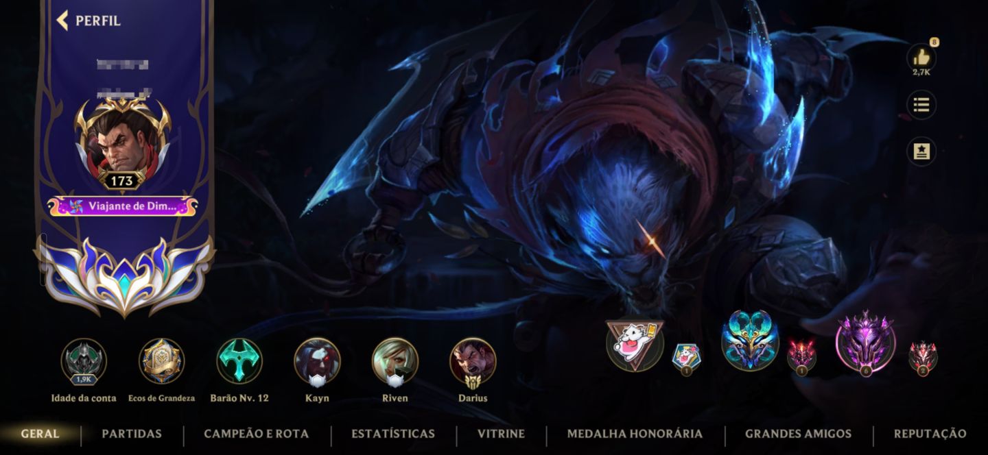 Conta WR top pra deixar como main