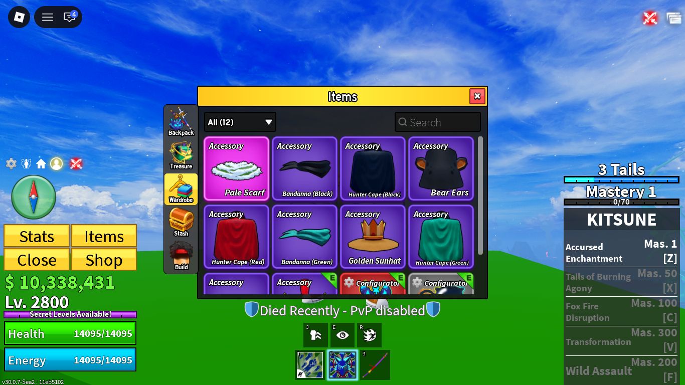 CONTA DE BLOX FRUITS COM KITSUNE e LVL 2800