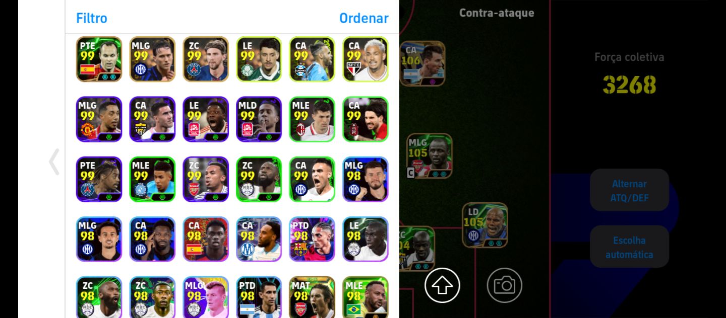 Conta efootboll com vários jogadores epicos