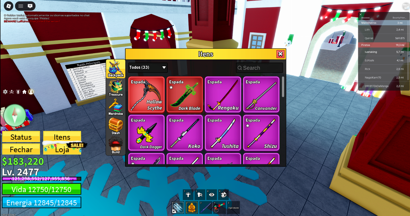 Conta Blox Fruits RARÍSSIMA Yoru Mítica + 3 Slots de Fruta