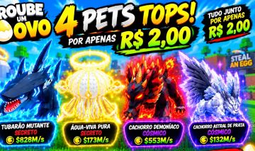 PREÇO BAIXO! 4 PETS RAROS DO ROUBE UM OVO Roblox