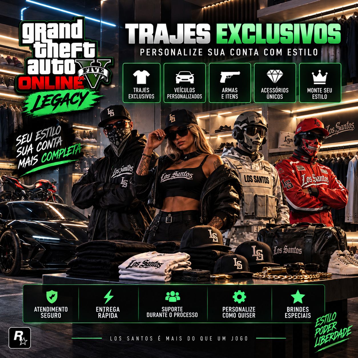 UP DE CONTAS GTA 5 ONLINE -PC- PACOTES DE DINHEIRO + TRAJES + DESBLOQUEIO GERAL