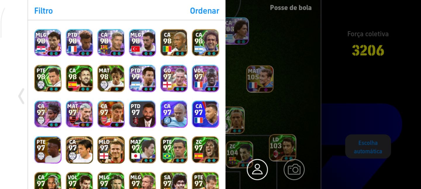 Conta eFOOTBALL top força coletiva 3206