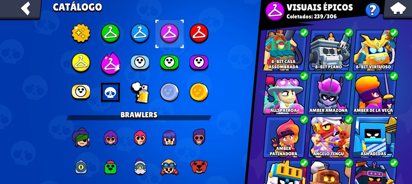 Conta de brawl stars/ 105k trofeus+ 8 anos de jogo+100 brawlers full