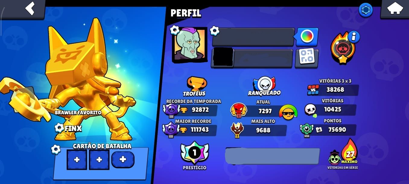 Conta brawl stars 111k de troféu, mestre 2, prestigio 1 e todos os brawl