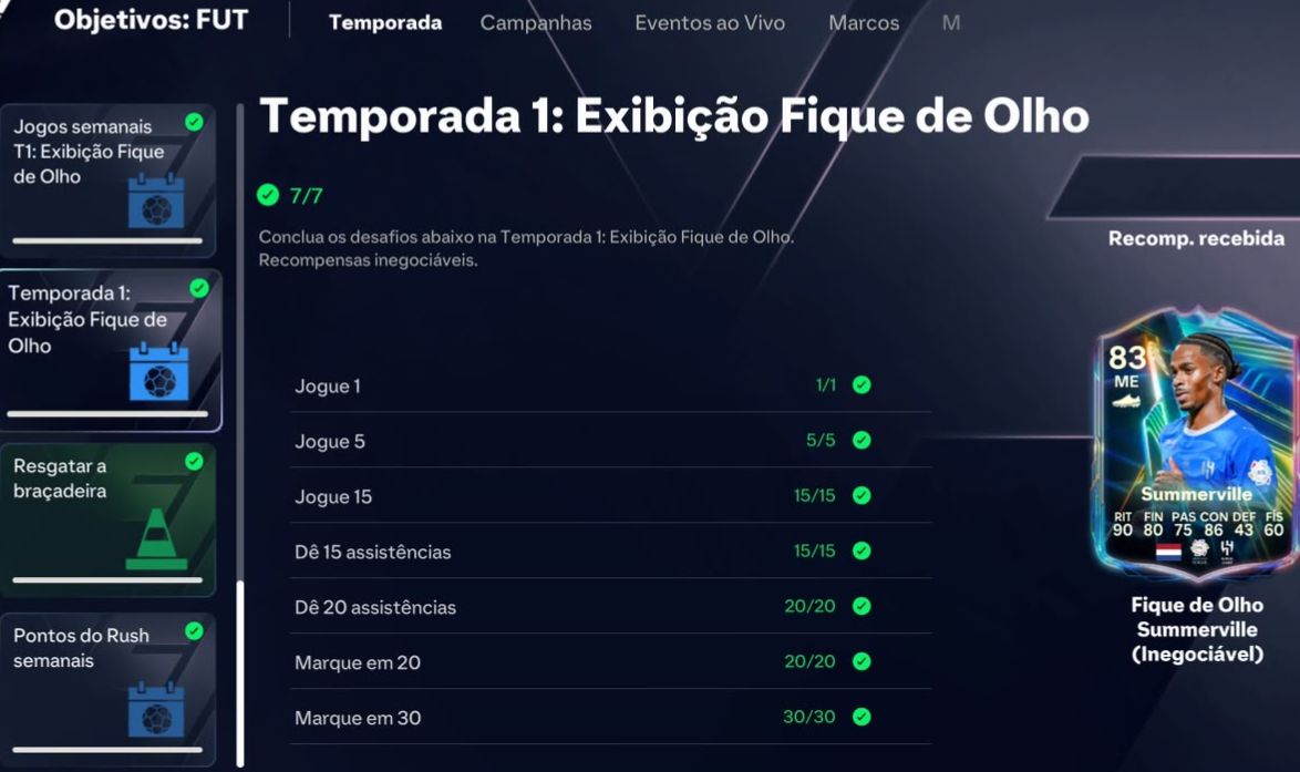 Objetivos feitos no ea fc 27