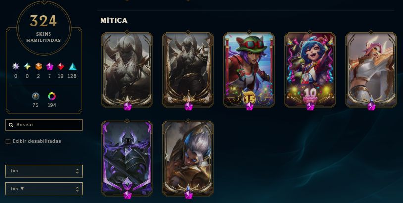 CONTA MMR DE MESTRE COM AMPLA COLEÇÃO DE SKINS RARAS E LEGADO