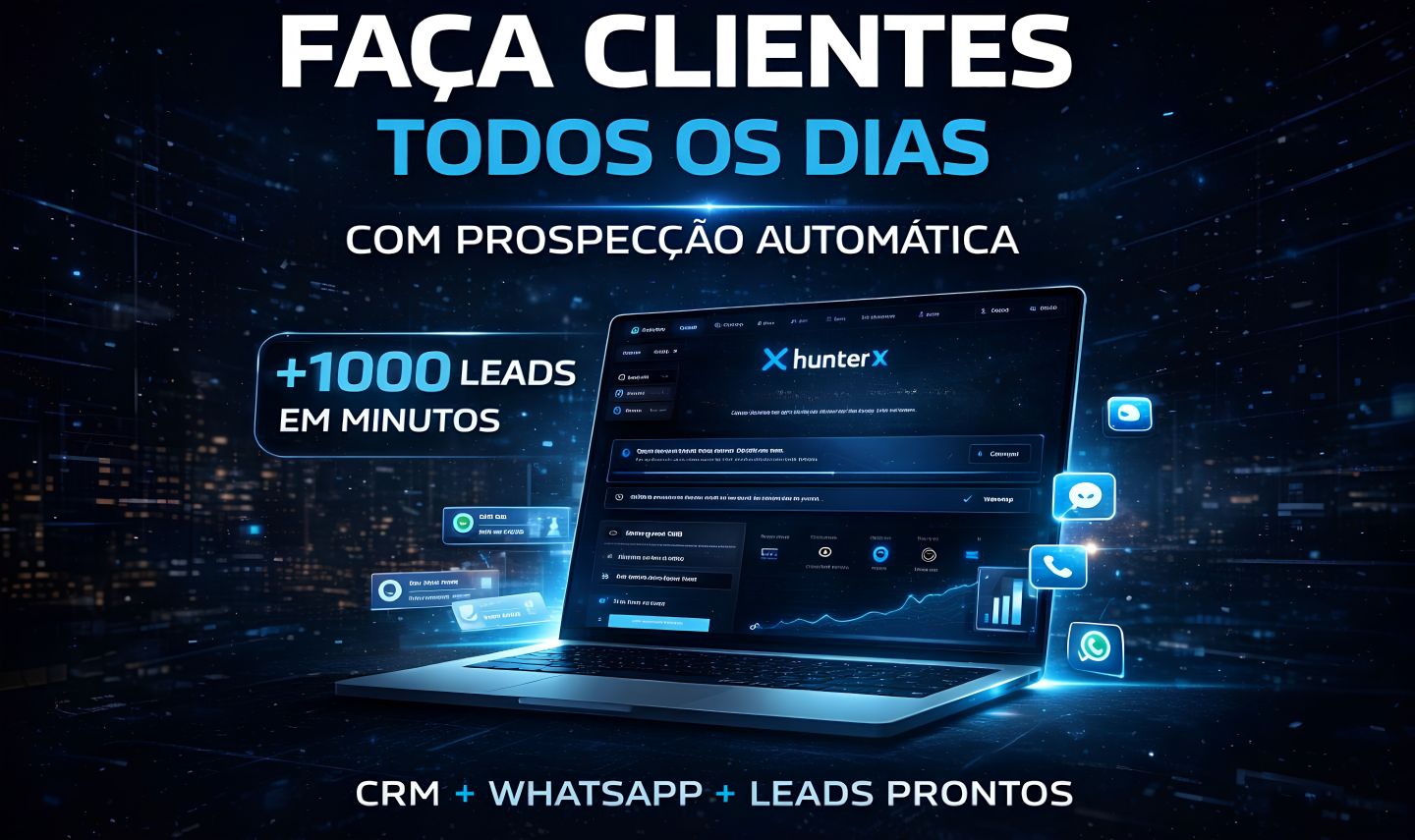PLATAFORMA DE PROSPECÇÃO DE LEADS, CRM E DISPAROS PARA VENDEDORES - MENSAL