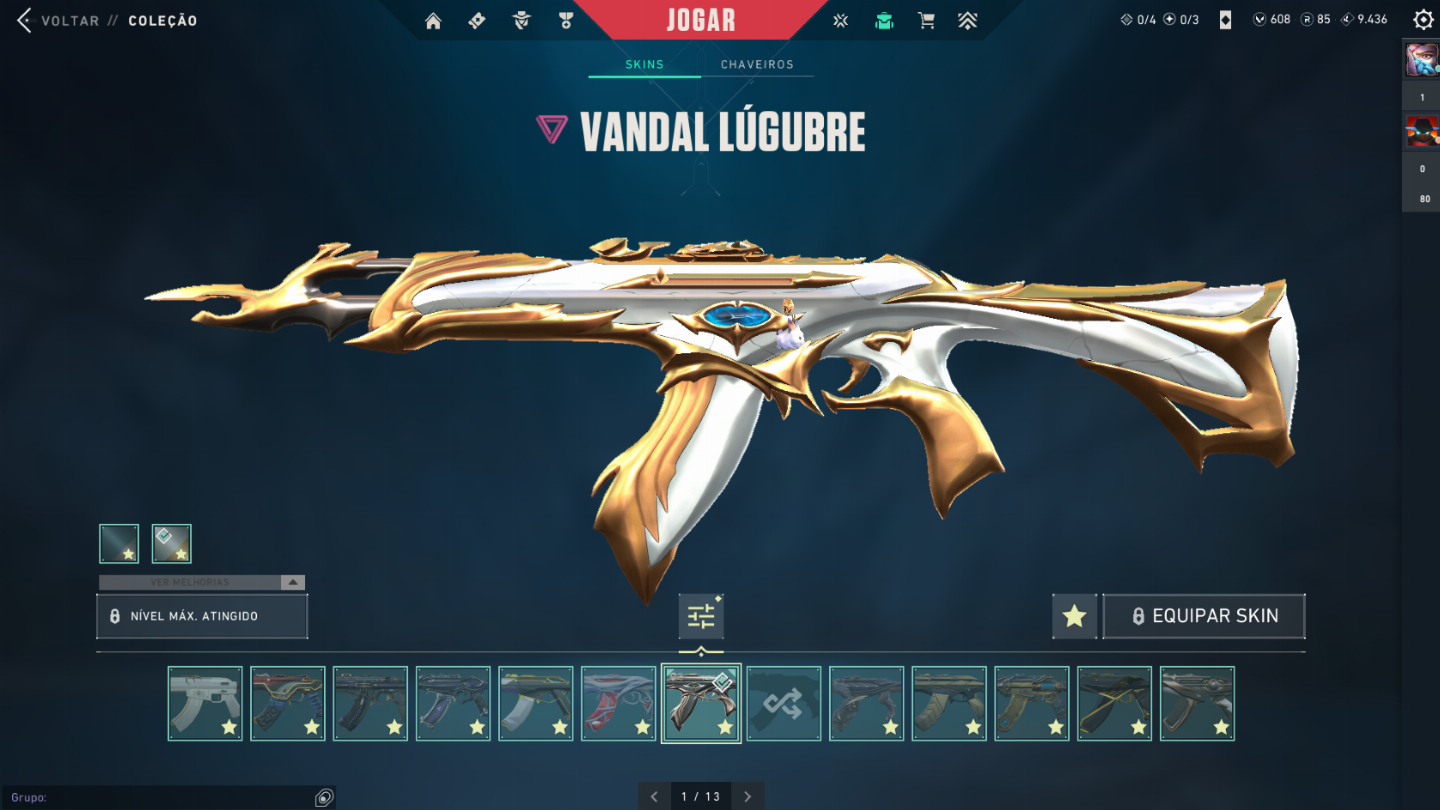 Conta de Valorant, investido R$6050,30 em skins