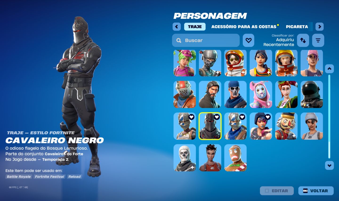Conta OG Fortnite: Black Knight, Cap 1 S2-S7 Full, Minty + Leviatã,
