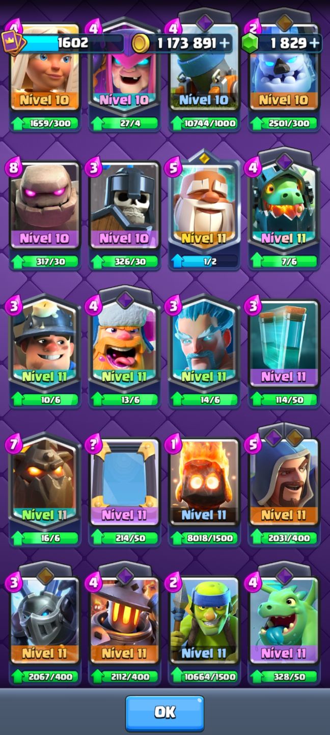 Conta clash royale 10 anos