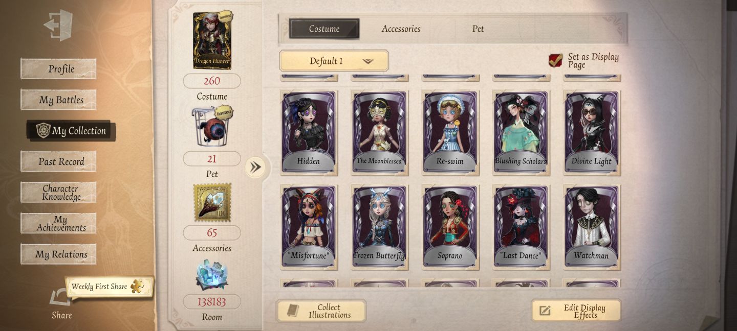 CONTA IDENTITY V ANTIGA SKINS CROSSOVER