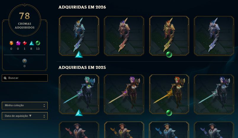 CONTA LOL 2018 - SKINS 306 - 78 CROMAS - Acompanha conta Valorant + skins