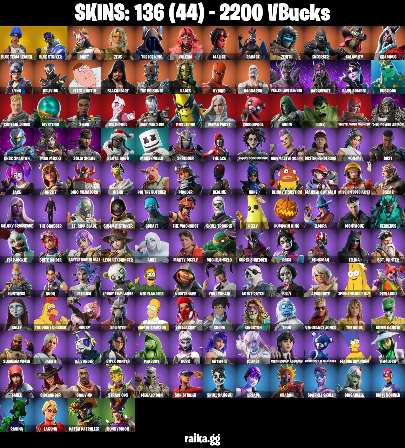 136 Skins - 2 Exclusivos psn, lynx, 44 Skins de loja tryhard (E-mail alterável)
