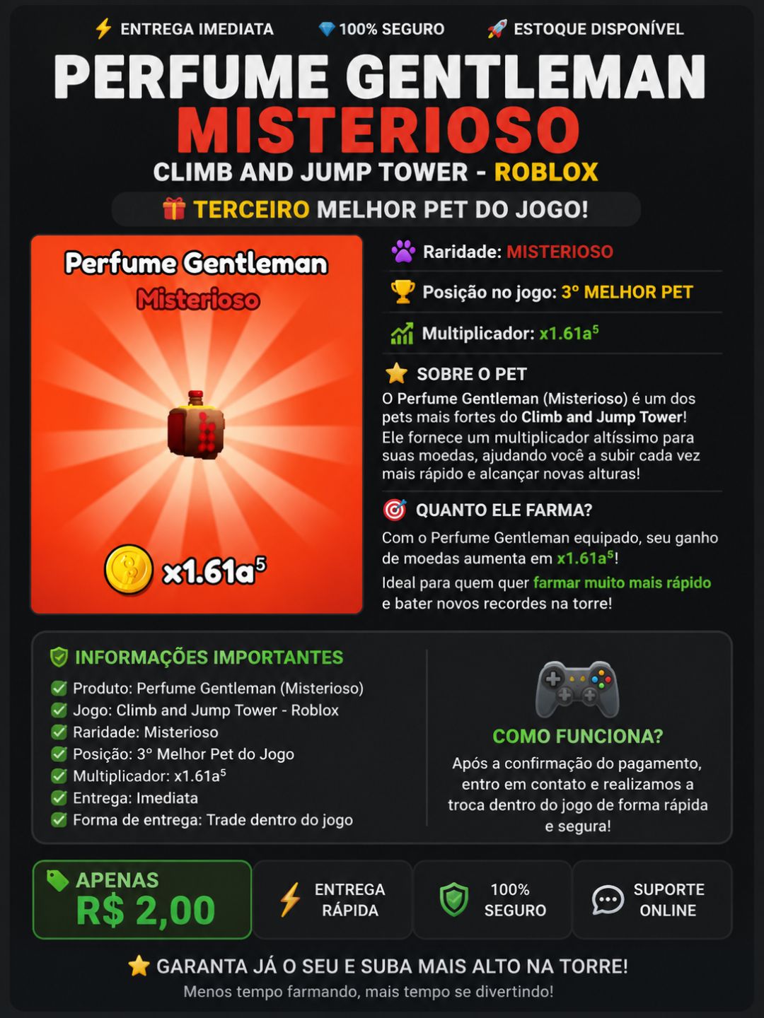 Perfume Gentleman (Misterioso) Climb and Jump Tower | Roblox