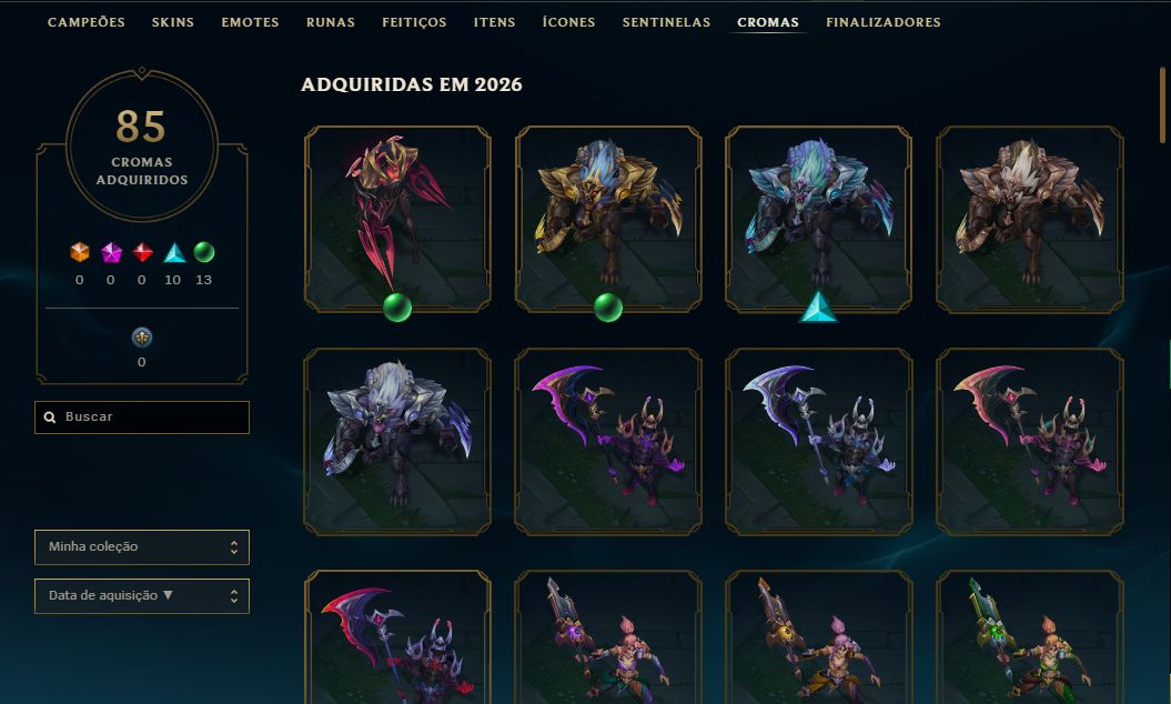 Conta LOL com 99 skins e chromas únicos MONO YASUO