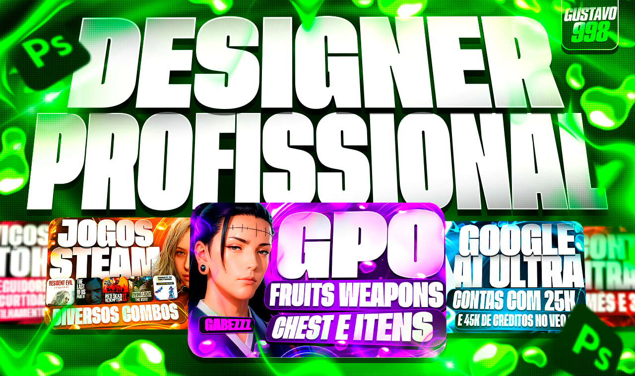DESIGNER PROFISSIONAL ! (THUMBNAIL, LOGO, BANNERS, ANUNCIOS,)