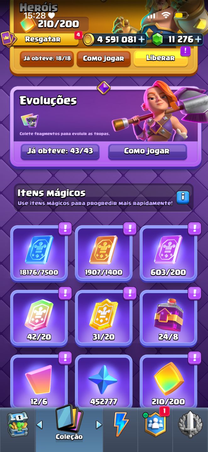 CONTA CLASH ROYALE FULL, 256+ EMOTES RARÍSSIMOS, 50 SKINS DE TORRE