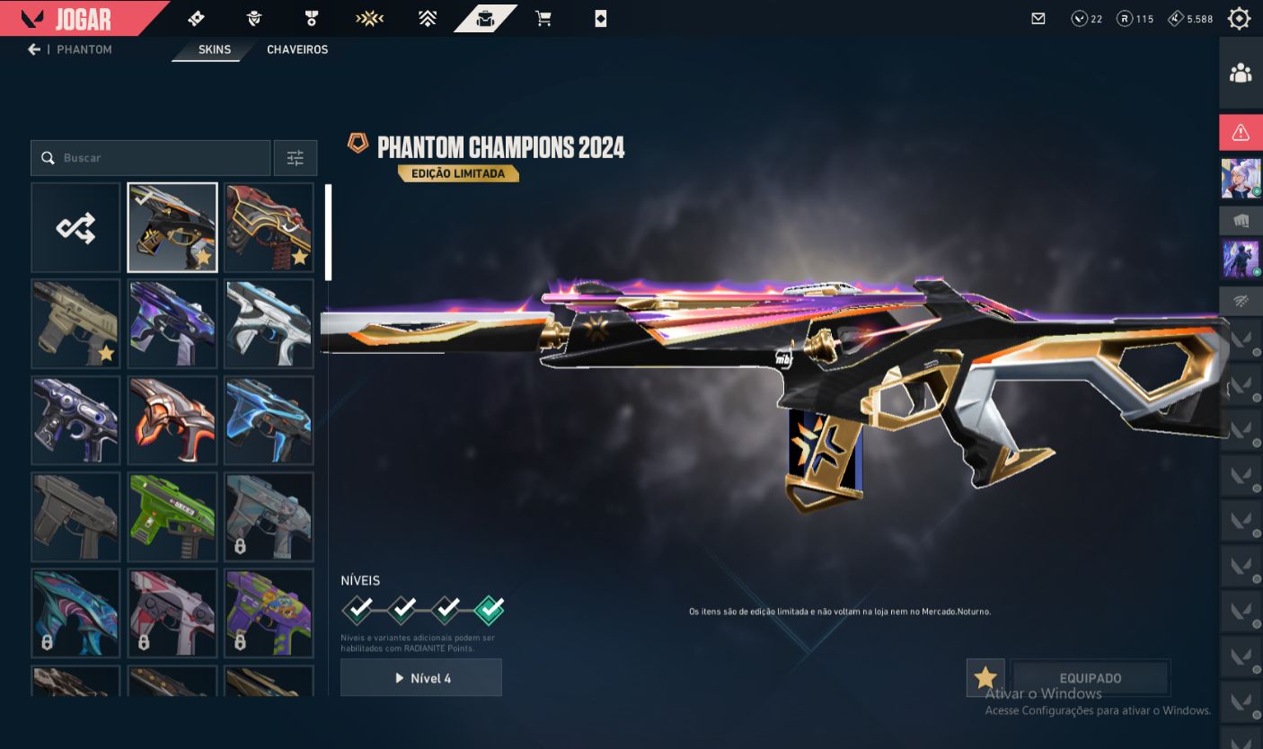 Conta valorant com skin champions 24
