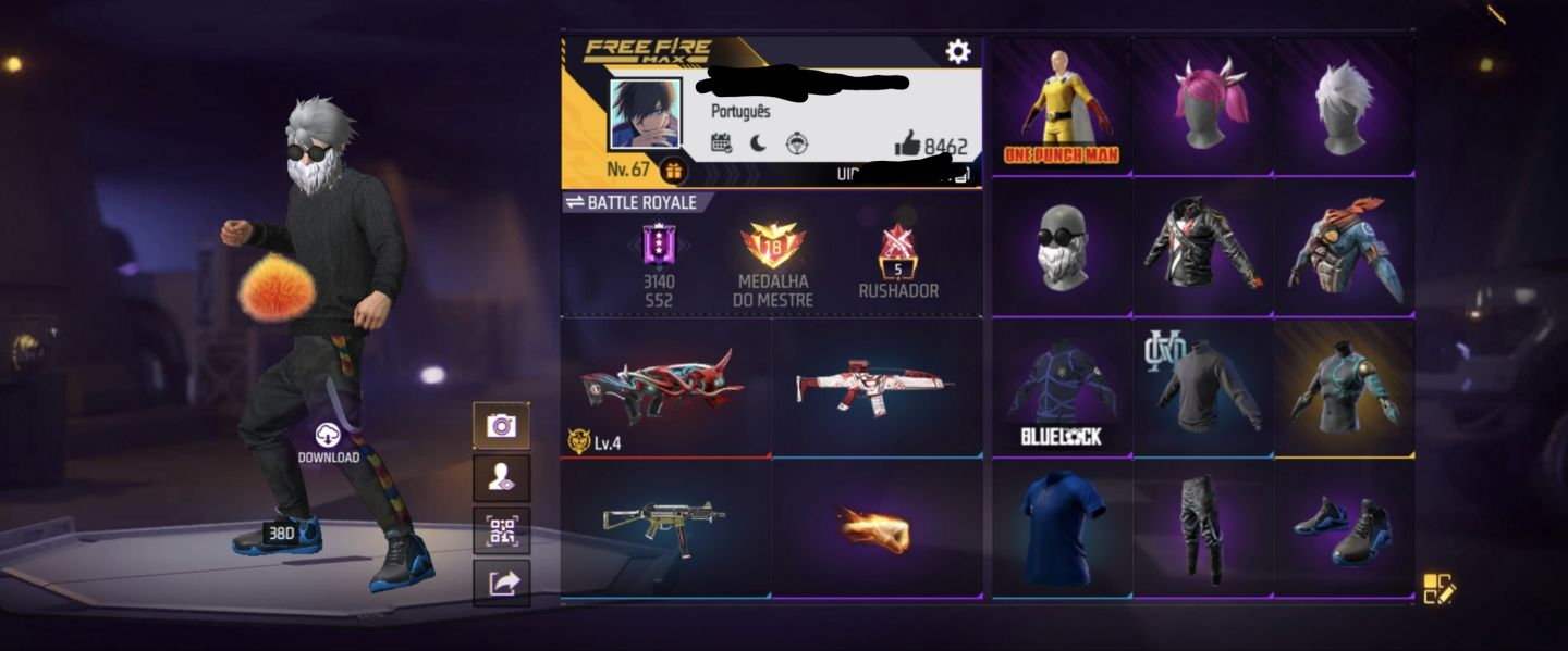CONTA DE FREE FIRE MUITO GEMADA UMP E XM8 2 VELOCIDADE