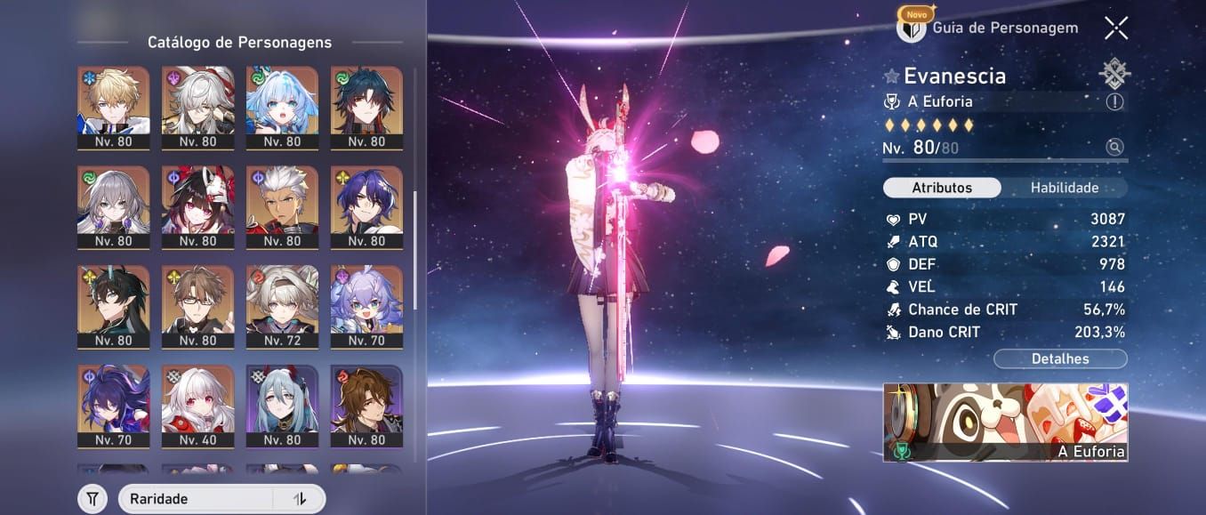 Conta honkai vários personagens