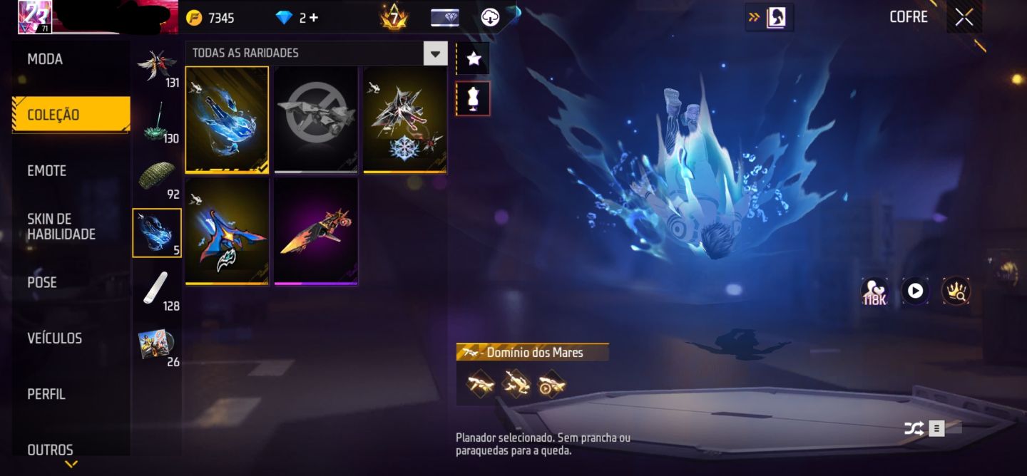 Conta de Free fire gemado com vários passes boayah