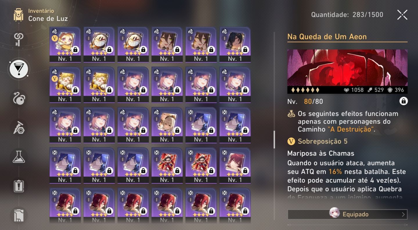 Conta HSR LV MAX | Endgame | Full Eventos | 28 Personagens E 15 LC Limitados