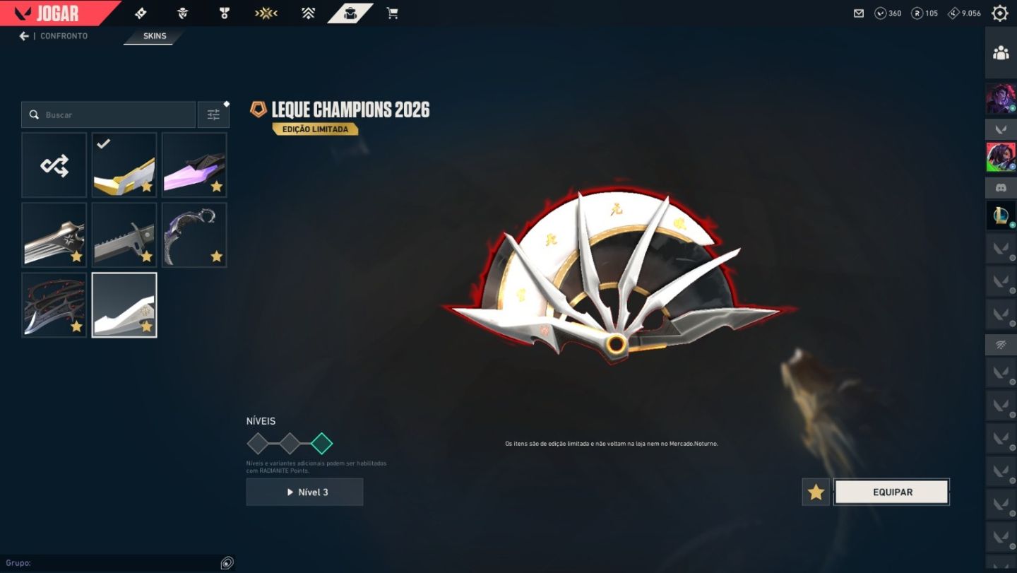 Conta Valotant com Skins Exclusivas CHAMPIONS, VCT