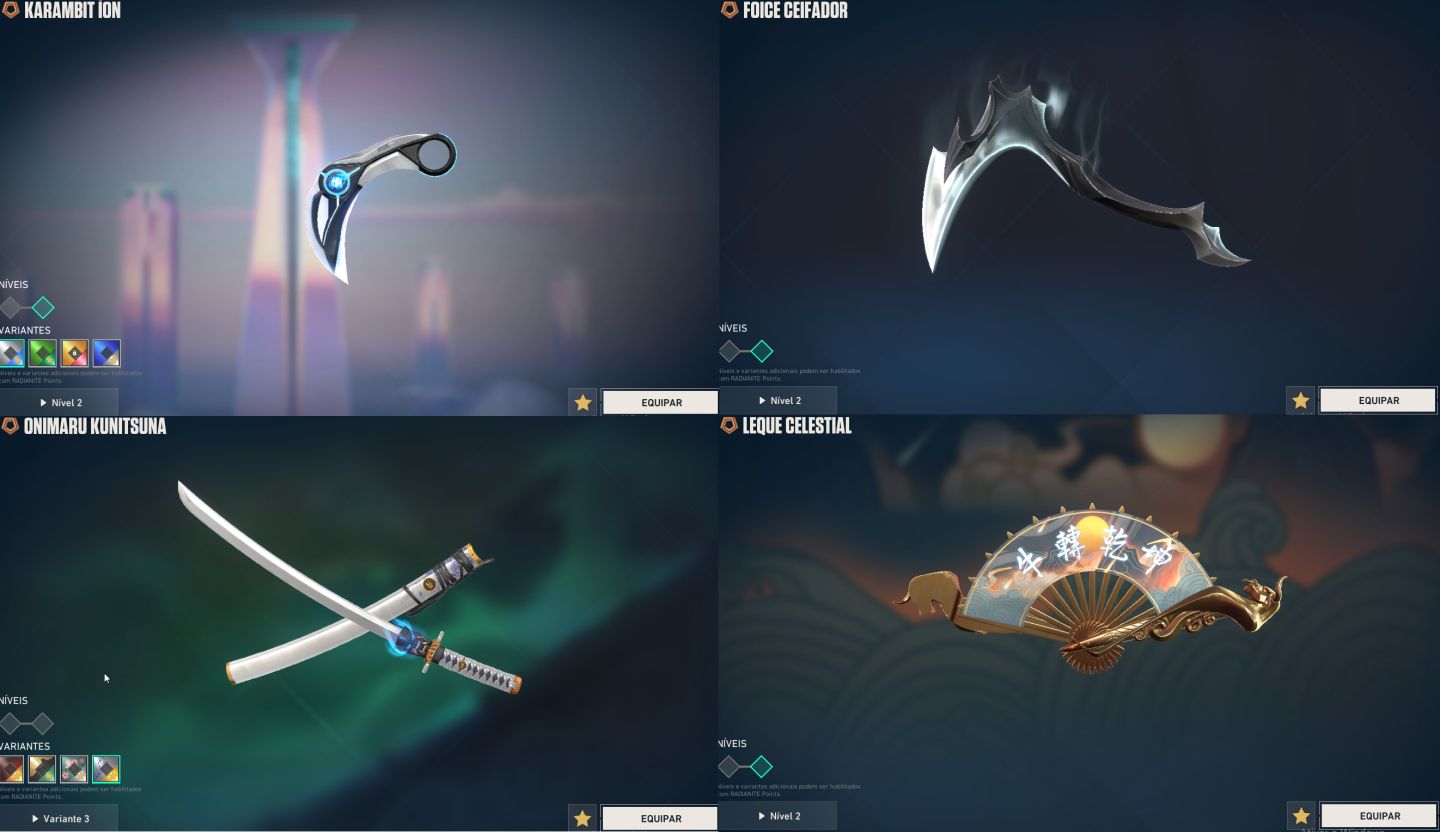 CONTA COM PACOTE CHAMPIONS 2023, 2024, 2025, VCT LOCK//IN E KARAMBIT VCT 25.