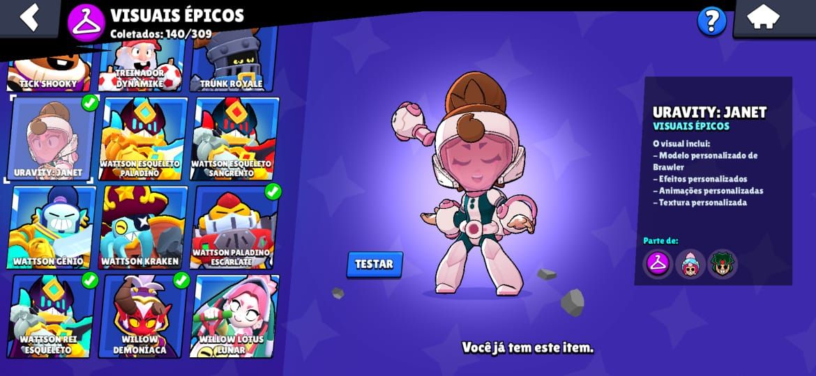 CONTA BRAWLSTARS | LENDÁRIO | TODOS BRAWLERS | 50K | RECHEADA DE SKINS | COLEÇÃO